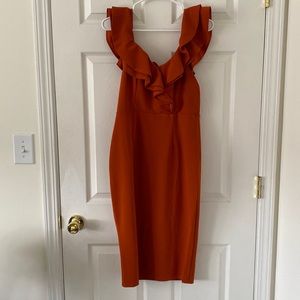 Burnt orange cocktail dress